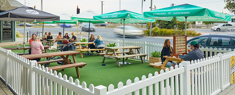 Photograph of City of Kingston's Comma Food & Wine parklet