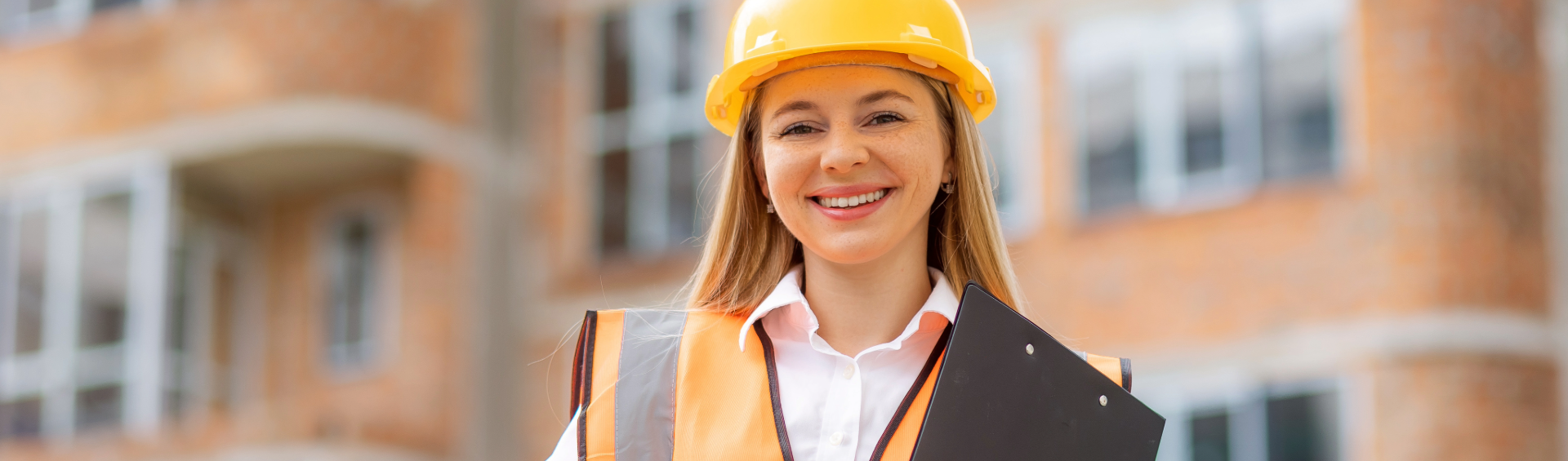 Happy woman tradie
